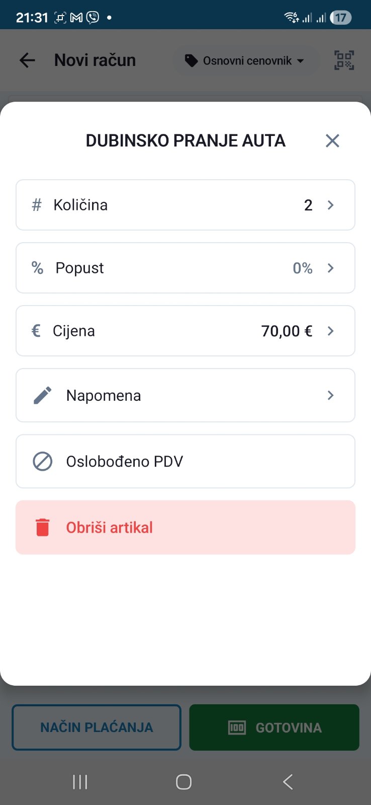Atlas Android - Izmjena stavke